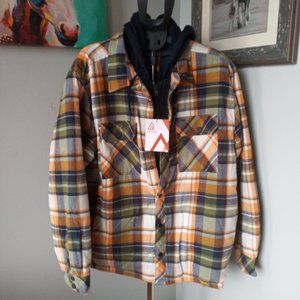 Ripzone Men's Lance Hooded Flannel full zip thick Shirt/shacket Size XXL